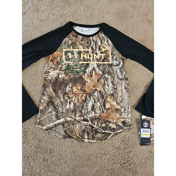 Under Armour Foil Logo hunting T-shirt youth MEDIUM Reel Tree Edge NEW $38 - Picture 2 of 6